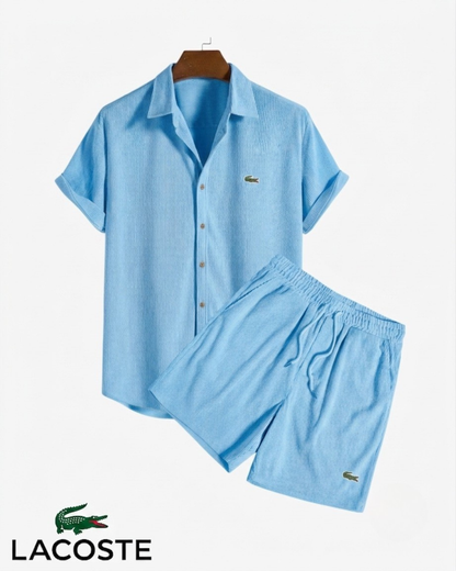 Lacoste Herr Premium Sommarset – Skjorta & Shorts | 2-delat Outfit