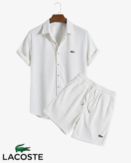 Lacoste Herr Premium Sommarset – Skjorta & Shorts | 2-delat Outfit
