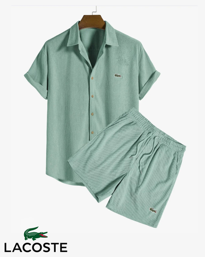 Lacoste Herr Premium Sommarset – Skjorta & Shorts | 2-delat Outfit