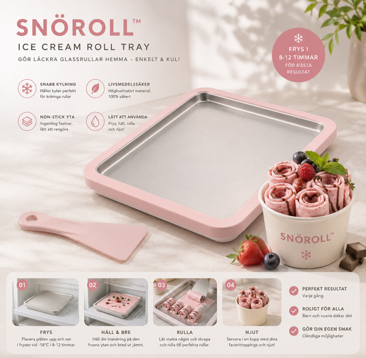 SNÖROLL™ – Glassbricka för Hemmagjorda Glassrullar
